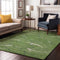 9' X 12' Green Ivory And Navy Blue Abstract Washable Area Rug With UV Protection