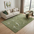 5' X 8' Olive Green Ivory And Gold Abstract Washable Area Rug With UV Protection
