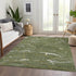 8' X 10' Olive Green Ivory And Gold Abstract Washable Area Rug With UV Protection