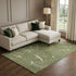8' X 10' Olive Green Ivory And Gold Abstract Washable Area Rug With UV Protection