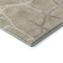 8' Beige Ivory And Taupe Abstract Geometric Washable Round Rug With UV Protection