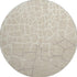8' Beige Ivory And Taupe Abstract Geometric Washable Round Rug With UV Protection