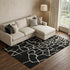 8' X 10' Black And Ivory Abstract Geometric Washable Area Rug With UV Protection