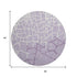8' Lavender And Ivory Abstract Geometric Washable Round Rug With UV Protection