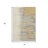 5' X 8' Gold Ivory And Gray Abstract Washable Area Rug With UV Protection