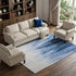 9' X 12' Navy Blue And Ivory Abstract Washable Area Rug With UV Protection