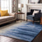 9' X 12' Navy Blue And Ivory Abstract Washable Area Rug With UV Protection