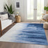 9' X 12' Navy Blue And Ivory Abstract Washable Area Rug With UV Protection