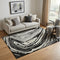 5' X 8' Black Ivory And Gray Abstract Washable Area Rug With UV Protection