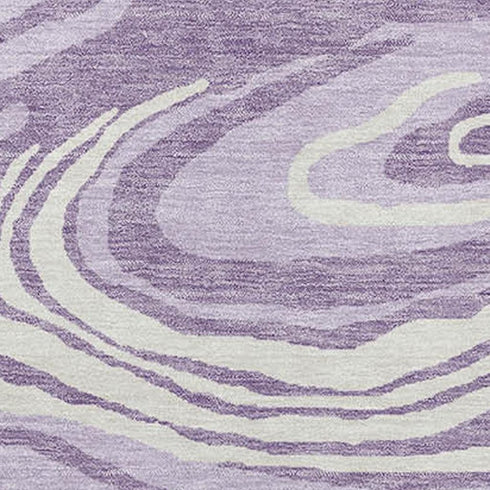 5' X 8' Lavender Mint Green And Sky Blue Abstract Washable Area Rug With UV Protection