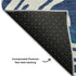 5' X 8' Navy Blue Ivory And Beige Abstract Washable Area Rug With UV Protection