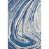 5' X 8' Navy Blue Ivory And Beige Abstract Washable Area Rug With UV Protection