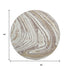 8' Taupe Ivory And Gold Abstract Washable Round Rug With UV Protection