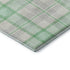 9' X 12' Aqua Ivory And Green Plaid Washable Area Rug With UV Protection