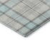 8' Sky Blue Ivory And Gray Plaid Washable Round Rug With UV Protection