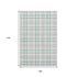 9' X 12' Sky Blue Ivory And Gray Plaid Washable Area Rug With UV Protection