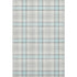 9' X 12' Sky Blue Ivory And Gray Plaid Washable Area Rug With UV Protection