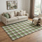 5' X 8' Brown Ivory And Green Plaid Washable Area Rug With UV Protection
