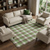 8' X 10' Brown Ivory And Green Plaid Washable Area Rug With UV Protection