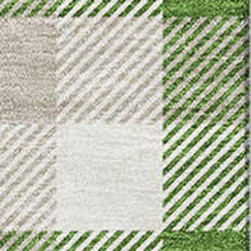 5' X 8' Emerald Beige And Ivory Plaid Washable Area Rug With UV Protection