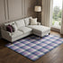 8' X 10' Navy Blue Ivory And Purple Plaid Washable Area Rug With UV Protection