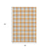 5' X 8' Orange Ivory And Gray Plaid Washable Area Rug With UV Protection
