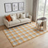 5' X 8' Orange Ivory And Gray Plaid Washable Area Rug With UV Protection