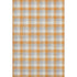 5' X 8' Orange Ivory And Gray Plaid Washable Area Rug With UV Protection