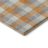 5' X 8' Orange Ivory And Gray Plaid Washable Area Rug With UV Protection