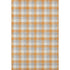 5' X 8' Orange Ivory And Gray Plaid Washable Area Rug With UV Protection