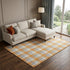 8' X 10' Orange Ivory And Gray Plaid Washable Area Rug With UV Protection