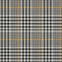5' X 8' Black Ivory And Gold Plaid Washable Area Rug With UV Protection