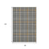 8' X 10' Black Ivory And Gold Plaid Washable Area Rug With UV Protection