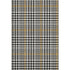8' X 10' Black Ivory And Gold Plaid Washable Area Rug With UV Protection