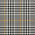 8' X 10' Black Ivory And Gold Plaid Washable Area Rug With UV Protection