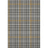 8' X 10' Black Ivory And Gold Plaid Washable Area Rug With UV Protection