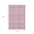 5' X 8' Blush Ivory And Gray Plaid Washable Area Rug With UV Protection
