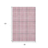 8' X 10' Blush Ivory And Gray Plaid Washable Area Rug With UV Protection