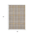 5' X 8' Brown Ivory And Gold Plaid Washable Area Rug With UV Protection