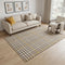 5' X 8' Brown Ivory And Gold Plaid Washable Area Rug With UV Protection