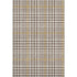 5' X 8' Brown Ivory And Gold Plaid Washable Area Rug With UV Protection
