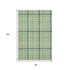 8' X 10' Green Ivory And Blue Plaid Washable Area Rug With UV Protection