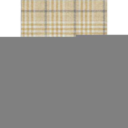 9' X 12' Gold Ivory And Gray Plaid Washable Area Rug With UV Protection