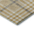 9' X 12' Gold Ivory And Gray Plaid Washable Area Rug With UV Protection