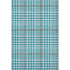 9' X 12' Teal Ivory And Gray Plaid Washable Area Rug With UV Protection
