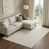 8' X 10' Beige And Ivory Ogee Washable Area Rug With UV Protection