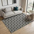 5' X 8' Black And Ivory Ogee Washable Area Rug With UV Protection