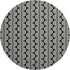8' Black And Ivory Ogee Washable Round Rug With UV Protection