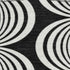 8' Black And Ivory Ogee Washable Round Rug With UV Protection