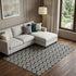 9' X 12' Black And Ivory Ogee Washable Area Rug With UV Protection